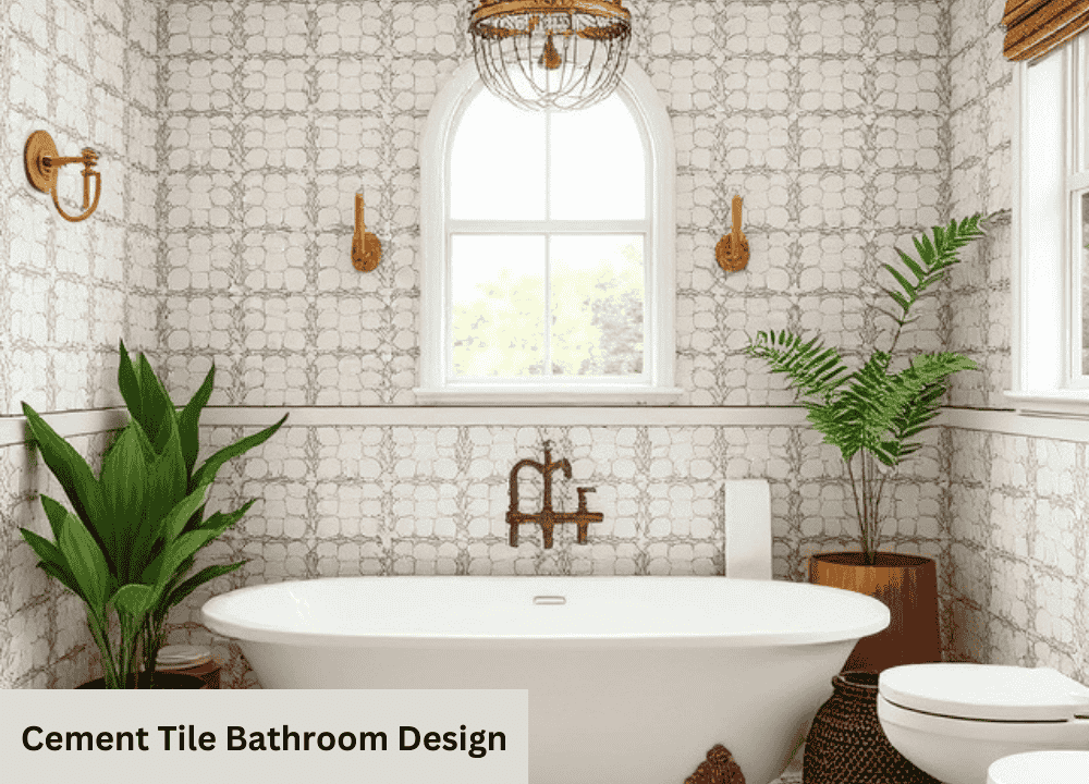 Cement Tile Bathroom Design